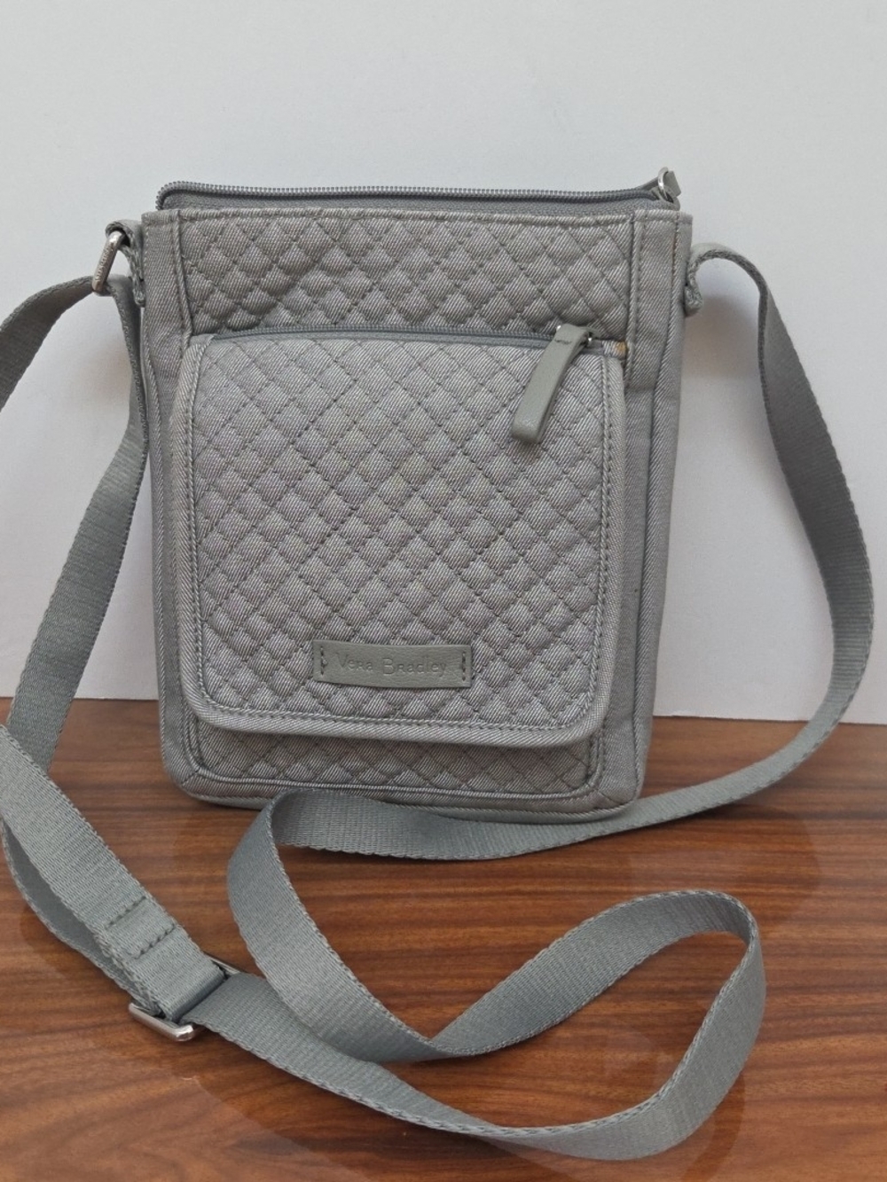 Vera Bradley Quilted Crossbody Bag - Light Gray